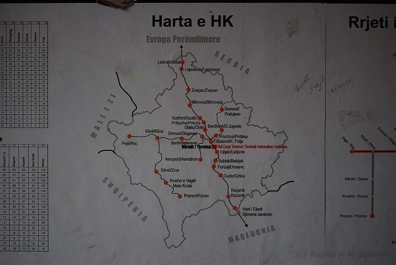 Kosovo Railways Netzplan